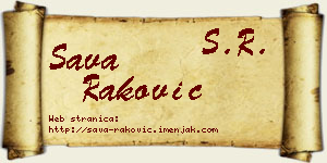 Sava Raković vizit kartica